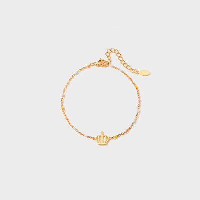 Crown Shape 18K Gold-Plated Bead Bracelet - Gold / One Size - Women’s Jewelry - Bracelets - 1 - 2024