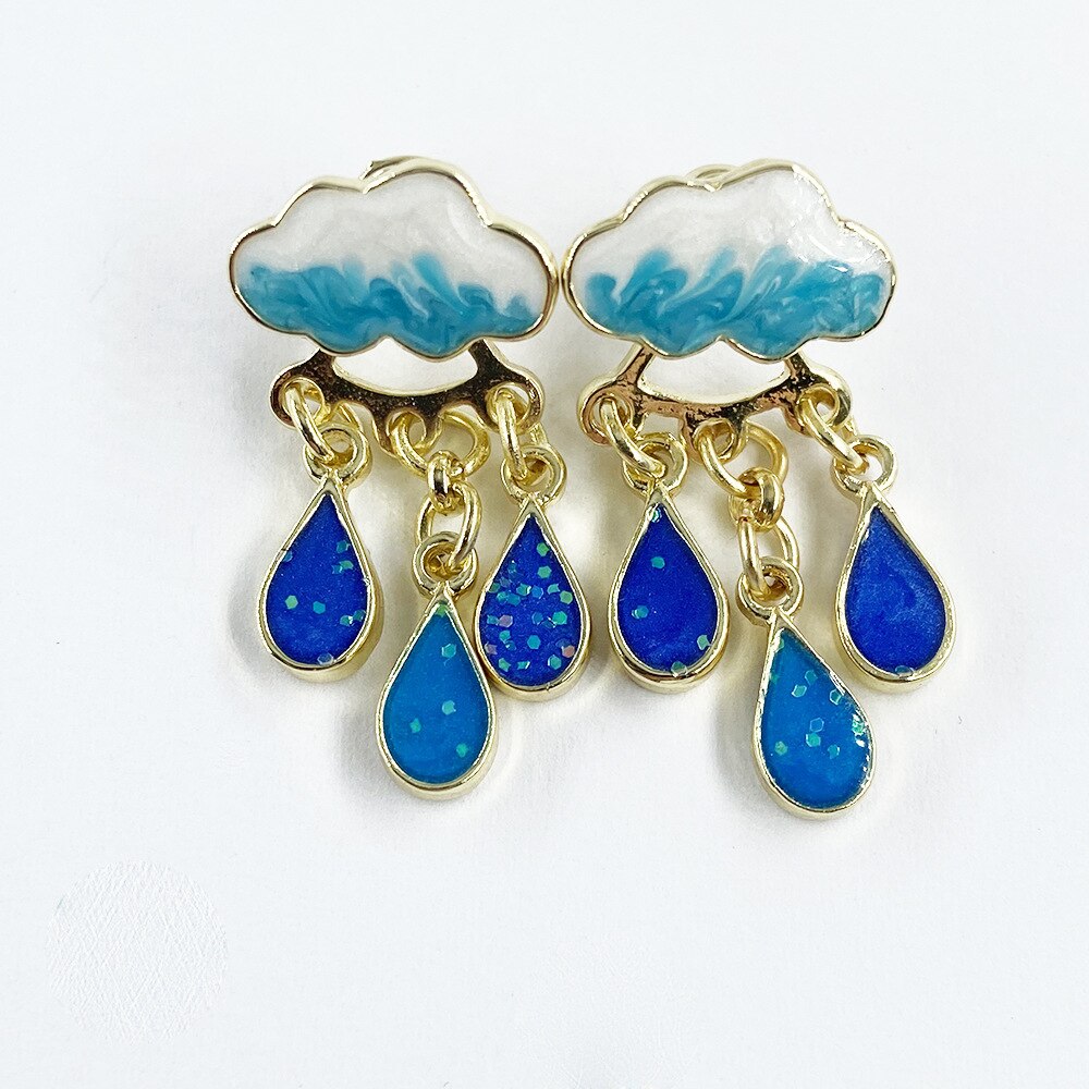 Cute Cloud Rain Drop Earrings - Dark - Women’s Jewelry - Shirts & Tops - 7 - 2024