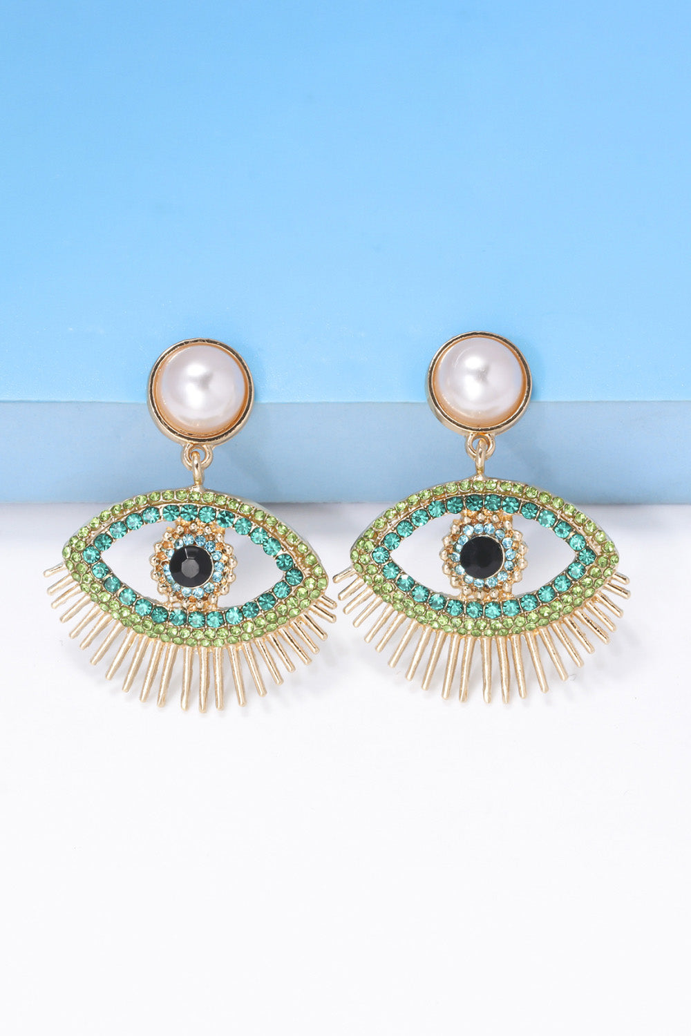 Evil Eye Shape Rhinestone Zinc Alloy Synthetic Dangle Earrings - Women’s Jewelry - Earrings - 5 - 2024