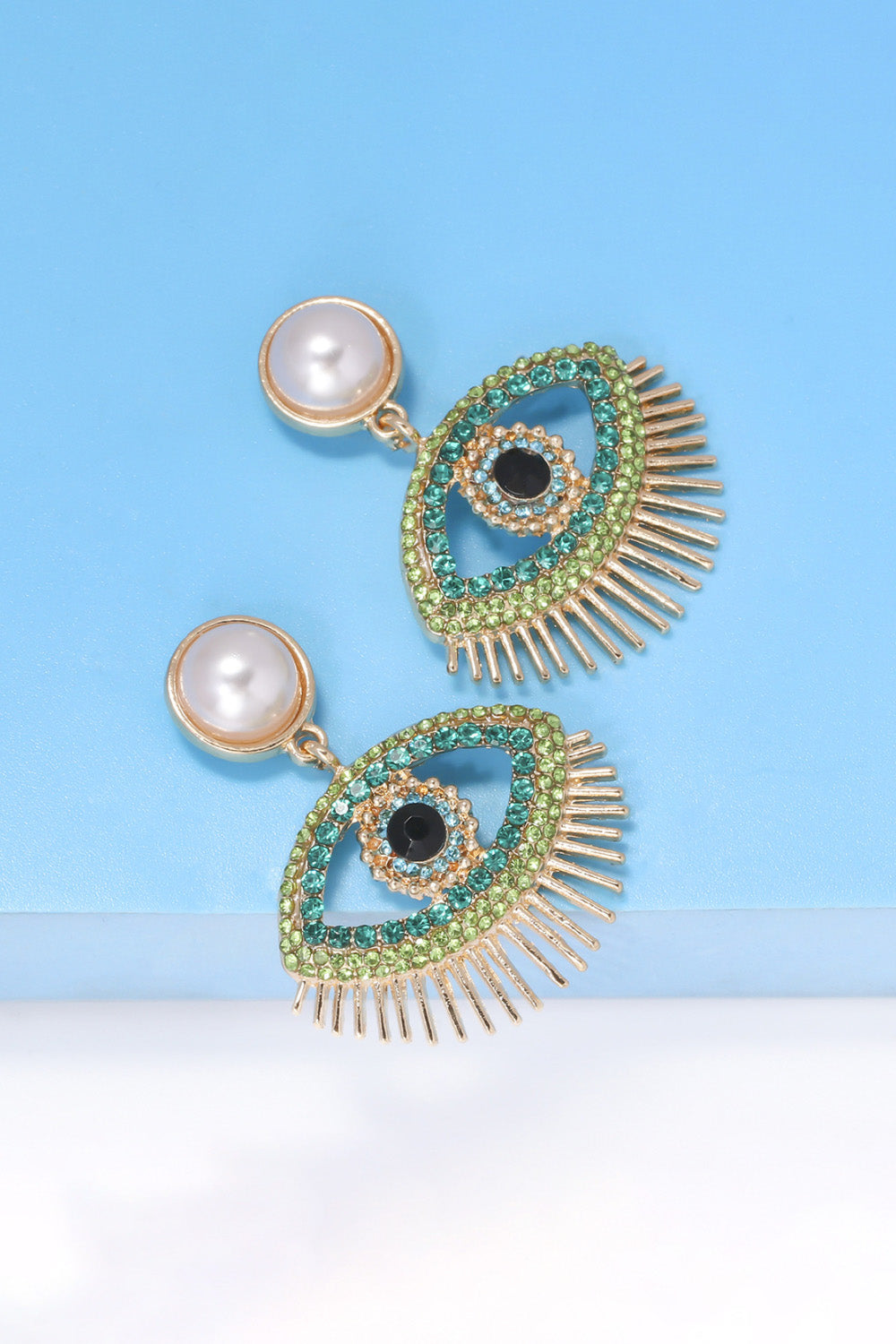 Evil Eye Shape Rhinestone Zinc Alloy Synthetic Dangle Earrings - Women’s Jewelry - Earrings - 6 - 2024