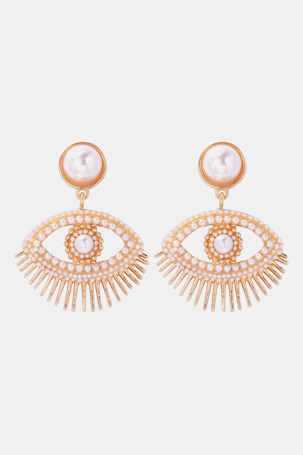 Evil Eye Shape Rhinestone Zinc Alloy Synthetic Dangle Earrings - White / One Size - Women’s Jewelry - Earrings - 7