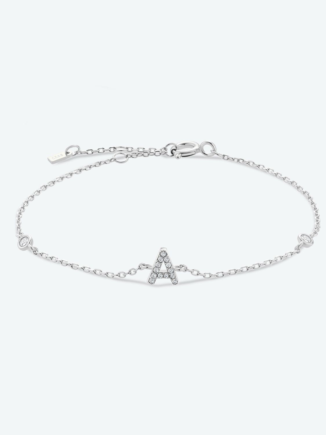 A To F Zircon 925 Sterling Silver Bracelet - A-Silver / One Size - Women’s Jewelry - Bracelets - 4 - 2024