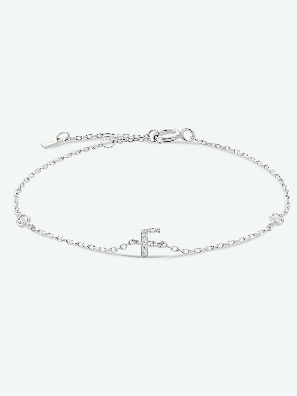 A To F Zircon 925 Sterling Silver Bracelet - F-Silver / One Size - Women’s Jewelry - Bracelets - 34 - 2024