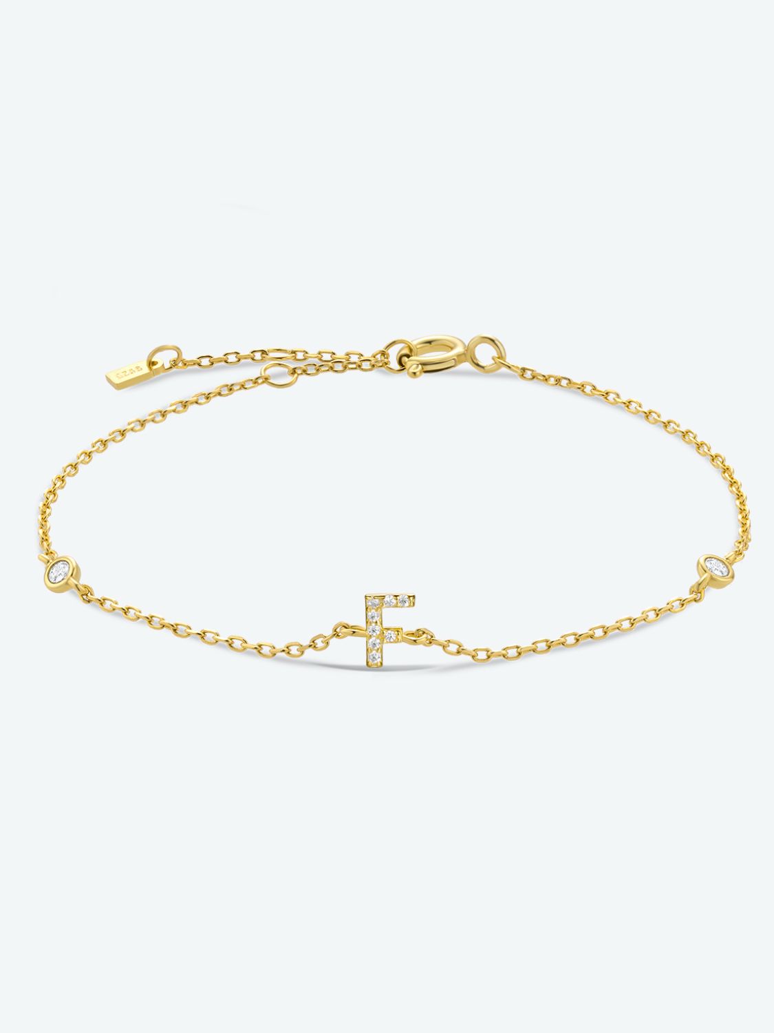 A To F Zircon 925 Sterling Silver Bracelet - F-Gold / One Size - Women’s Jewelry - Bracelets - 31 - 2024