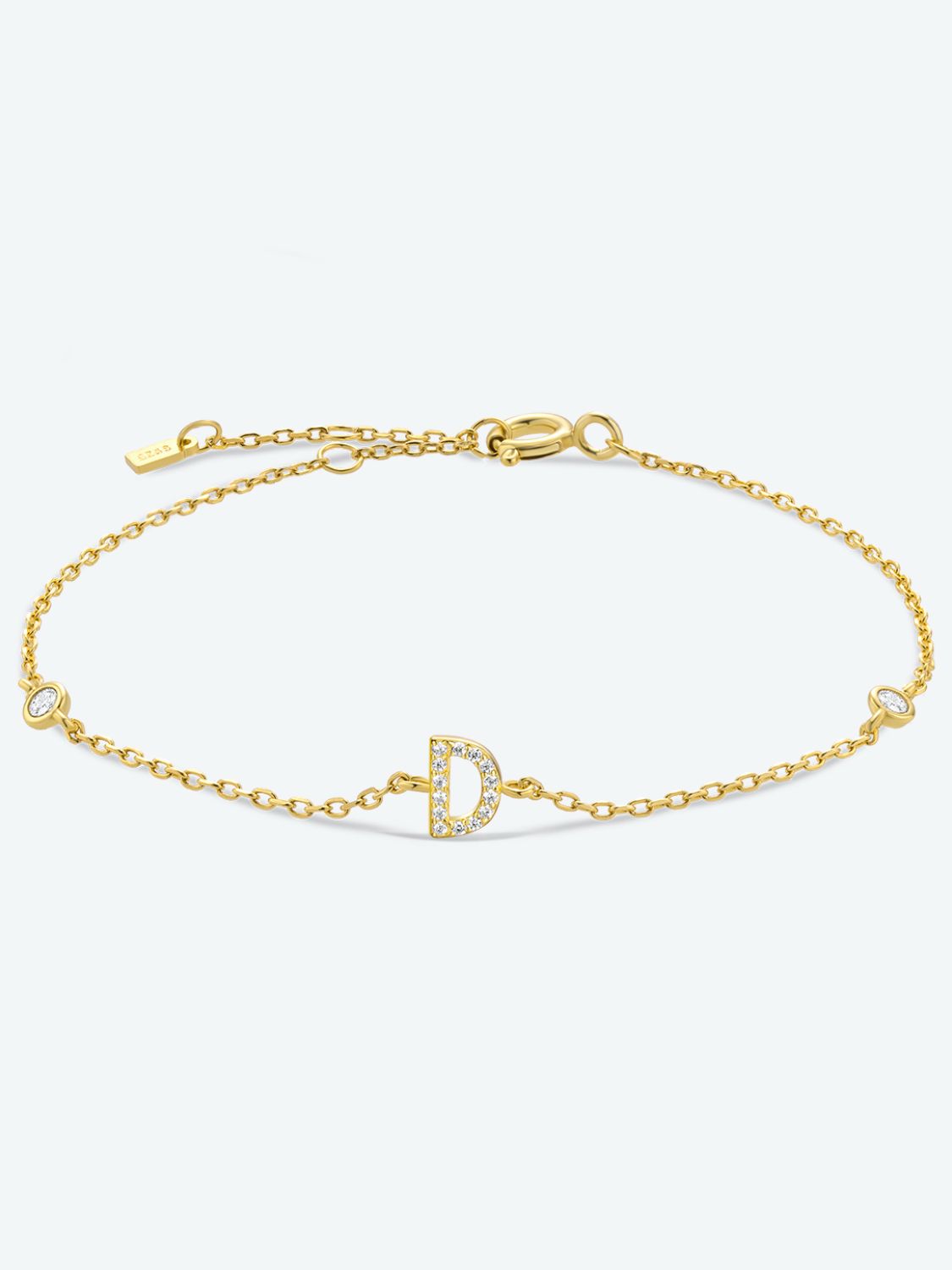 A To F Zircon 925 Sterling Silver Bracelet - D-Gold / One Size - Women’s Jewelry - Bracelets - 19 - 2024