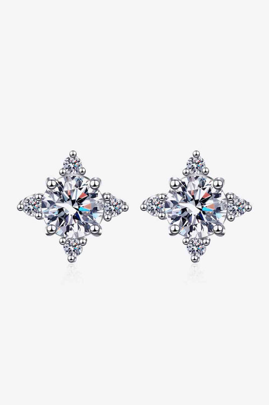 Four Leaf Clover 2 Carat Moissanite Stud Earrings - Silver / One Size - Women’s Jewelry - Earrings - 1 - 2024