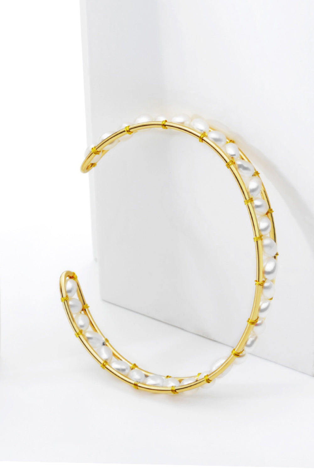 Freshwater Pearl Copper Open Bracelet - Gold / One Size - Women’s Jewelry - Bracelets - 3 - 2024