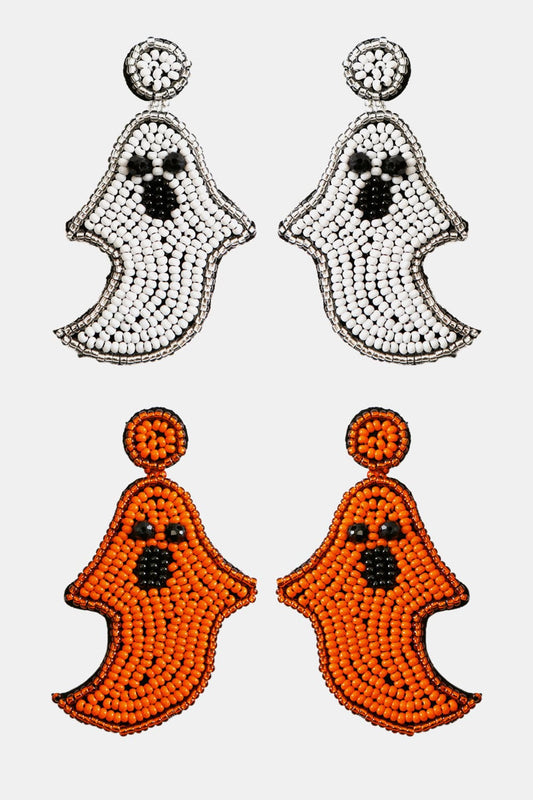 Ghost Shape Beaded Dangle Earrings - Women’s Jewelry - Earrings - 1 - 2024