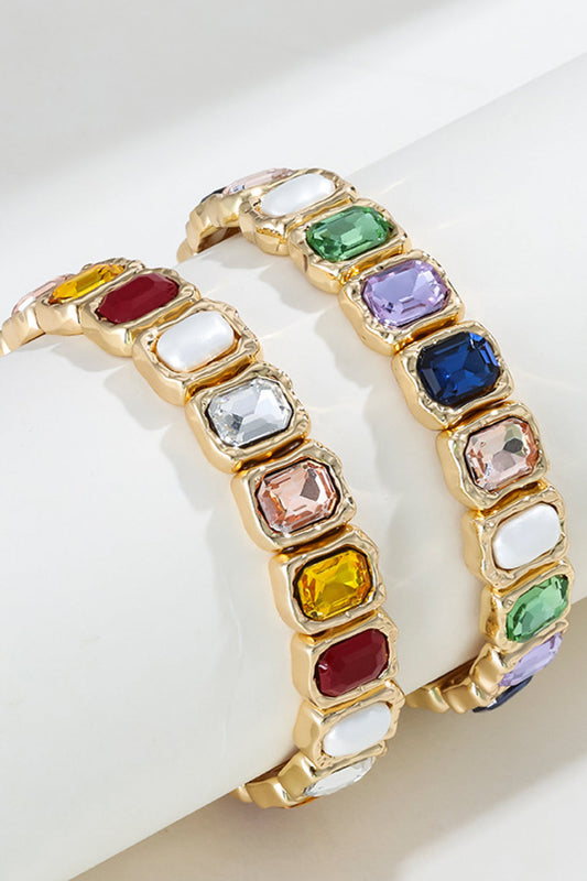 Glass Stone Alloy Bracelet - Women’s Jewelry - Bracelets - 1 - 2024