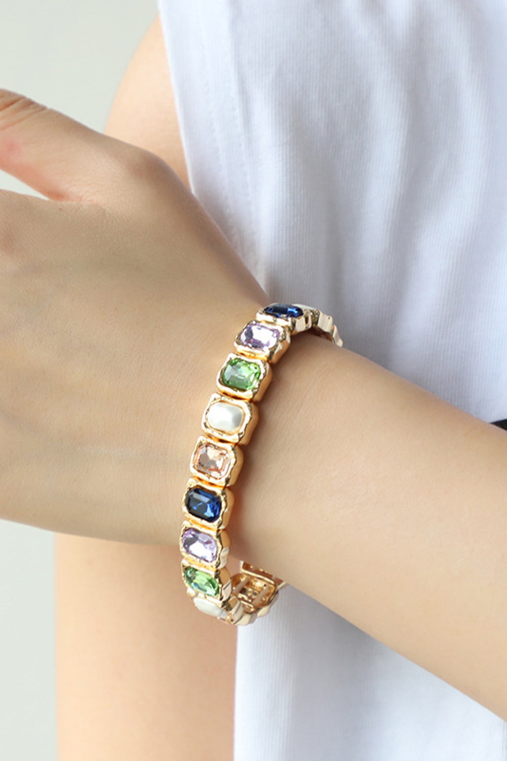 Glass Stone Alloy Bracelet - Style A / One Size - Women’s Jewelry - Bracelets - 2 - 2024