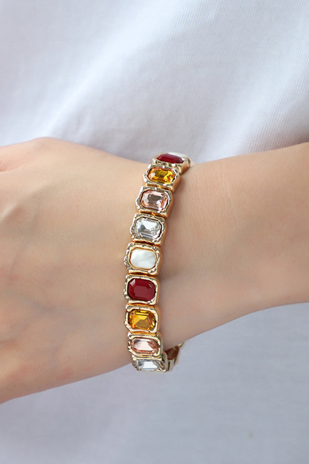 Glass Stone Alloy Bracelet - Style B / One Size - Women’s Jewelry - Bracelets - 5 - 2024