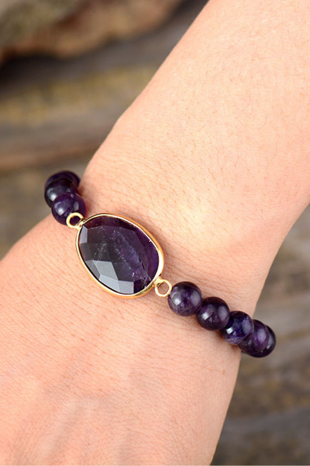 Handmade Amethyst Beaded Bracelet - Purple / One Size - Women’s Jewelry - Bracelets - 2 - 2024
