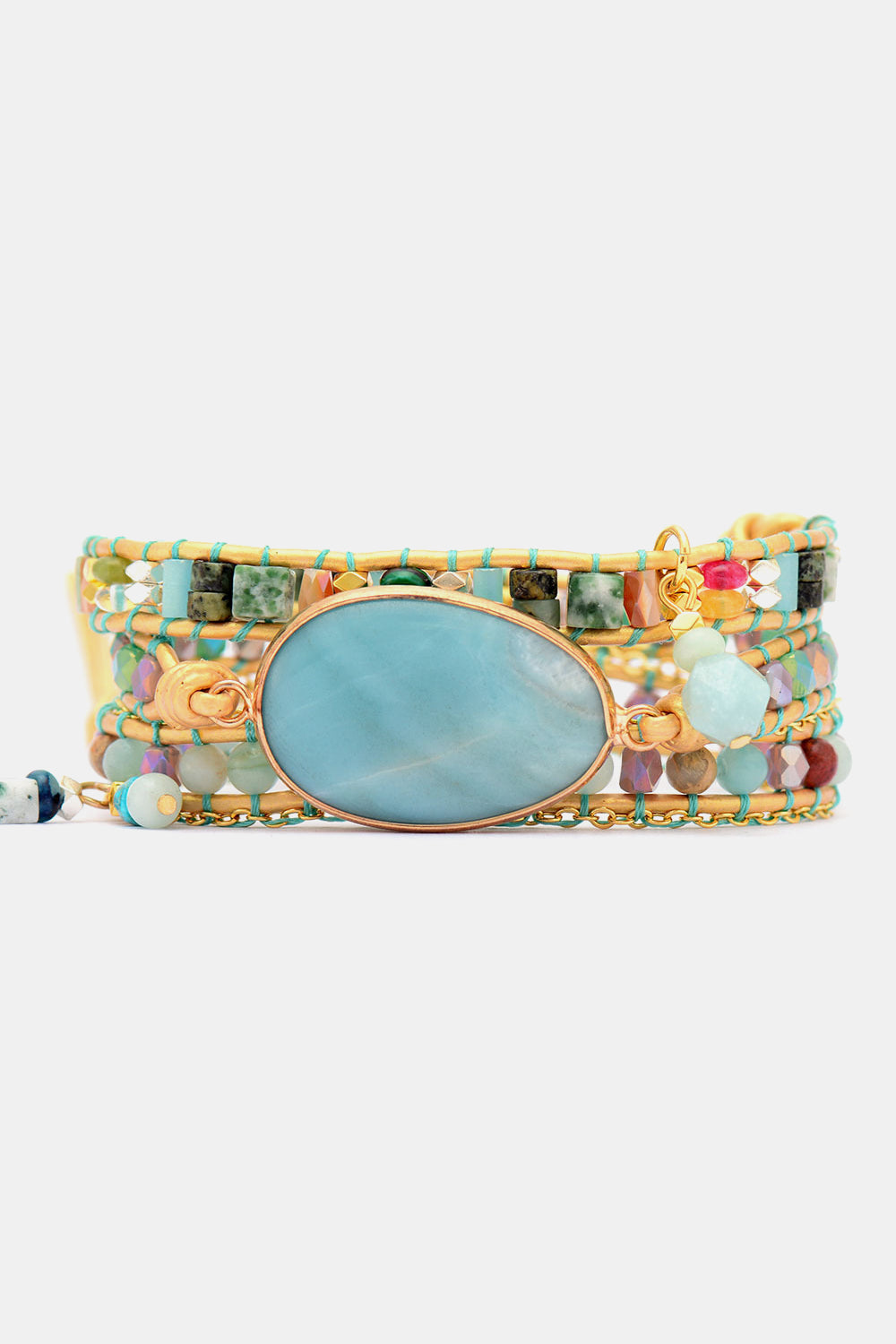 Handmade Natural Stone Beaded Triple Layer Bracelet - Blue / One Size - Women’s Jewelry - Bracelets - 6 - 2024