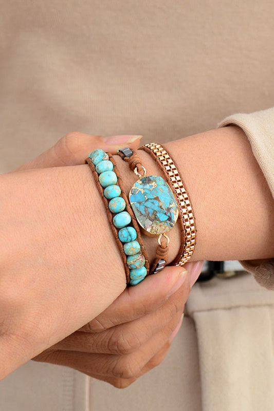 Handmade Natural Stone Copper Bracelet - Women’s Jewelry - Bracelets - 1 - 2024