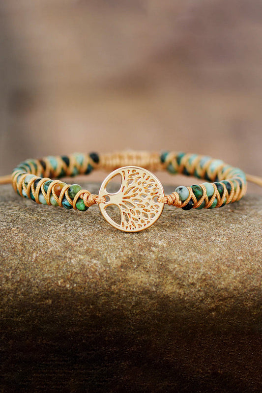 Handmade Tree Shape Beaded Copper Bracelet - Gold / One Size - Women’s Jewelry - Bracelets - 1 - 2024