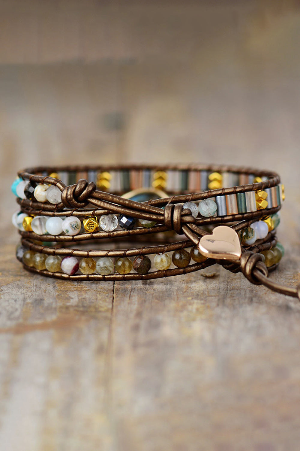 Handmade Triple Layer Beaded Bracelet - Brown / One Size - Women’s Jewelry - Bracelets - 5 - 2024