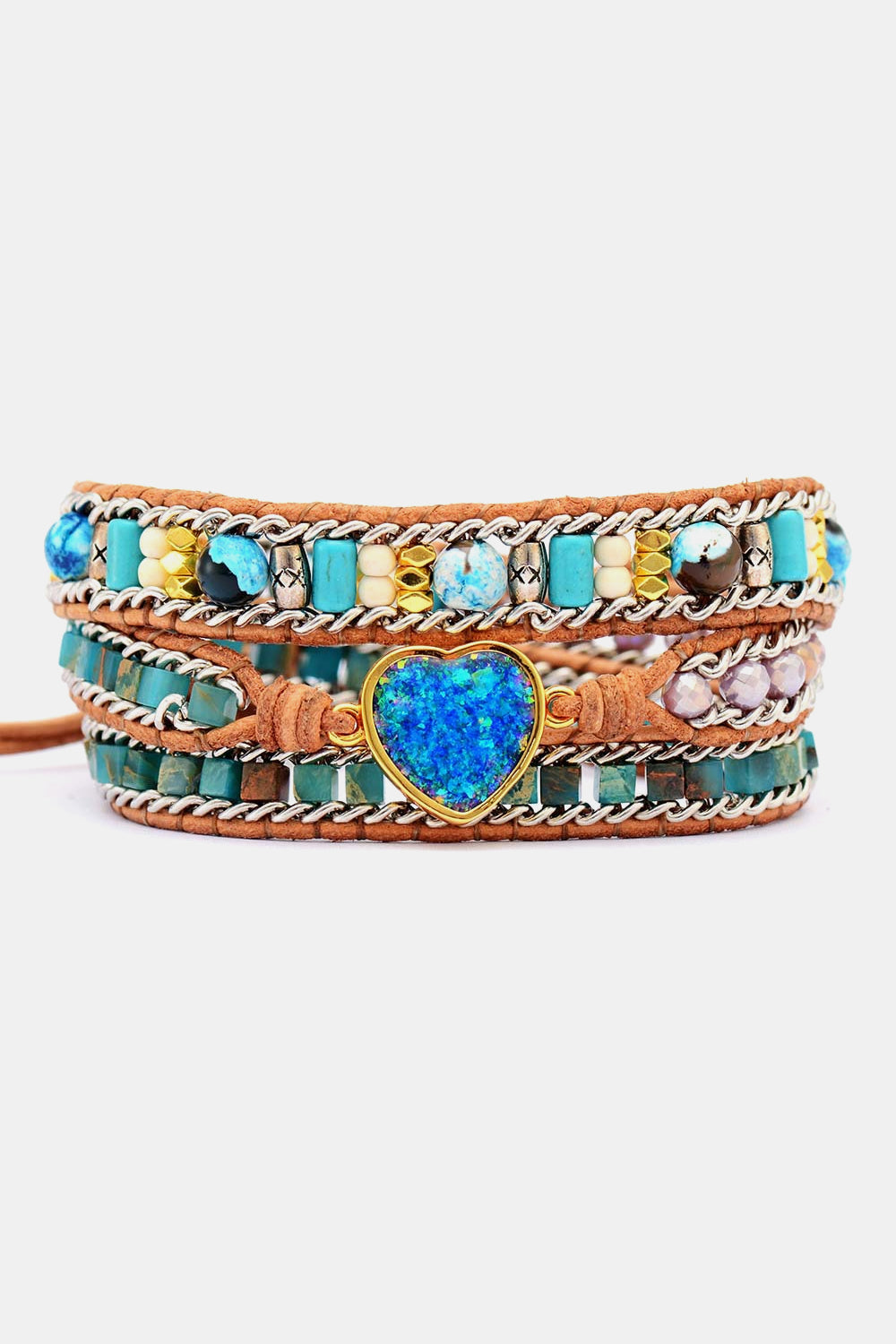 Heart Layered Bracelet - Blue / One Size - Women’s Jewelry - Bracelets - 3 - 2024