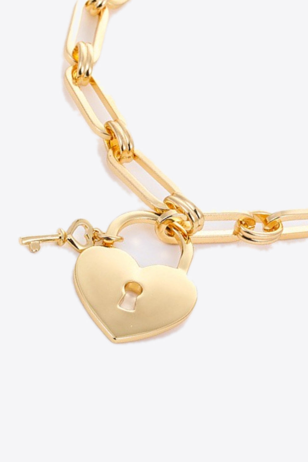Heart Lock Charm Chain Bracelet - Gold / One Size - Women’s Jewelry - Bracelets - 3 - 2024