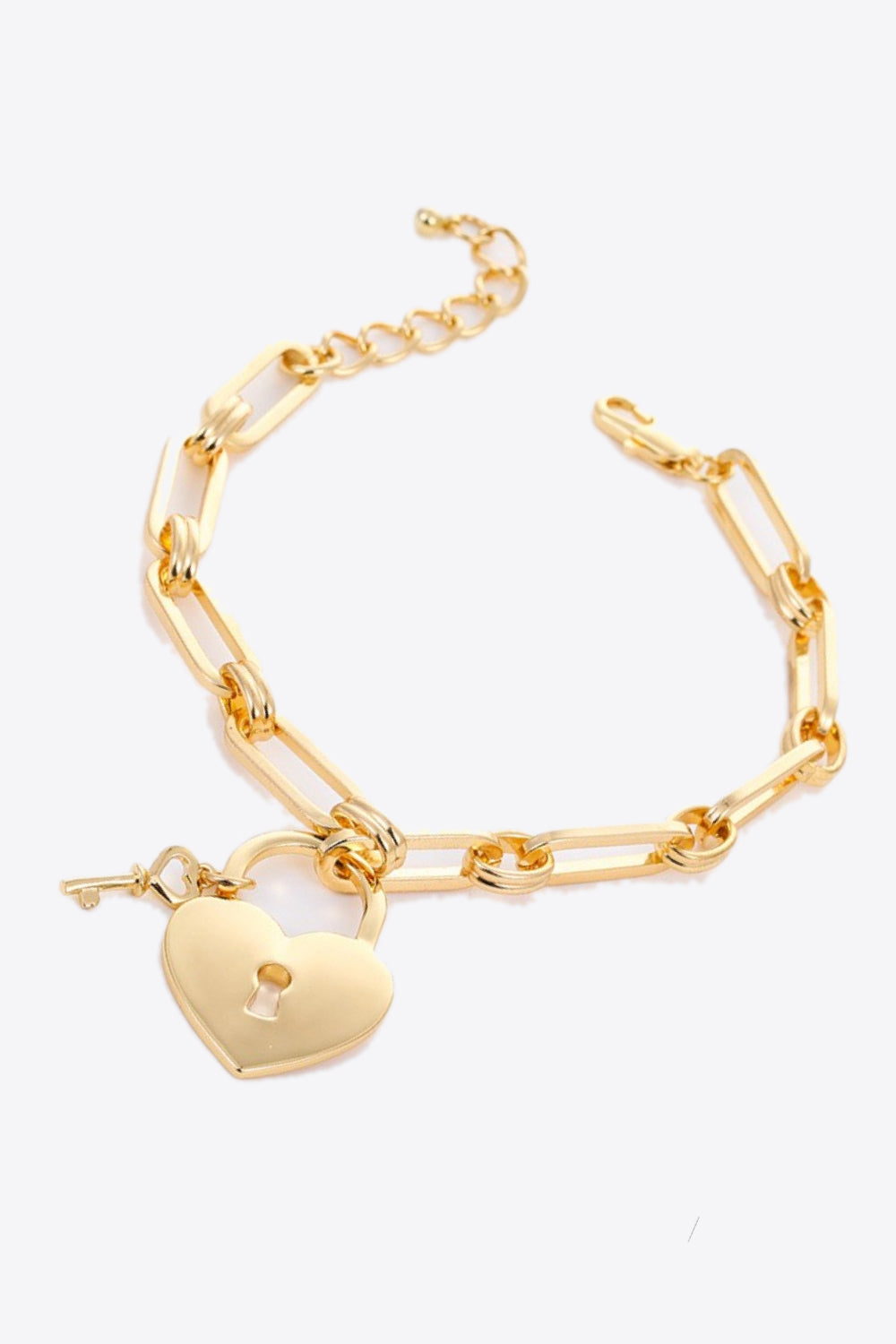 Heart Lock Charm Chain Bracelet - Gold / One Size - Women’s Jewelry - Bracelets - 2 - 2024