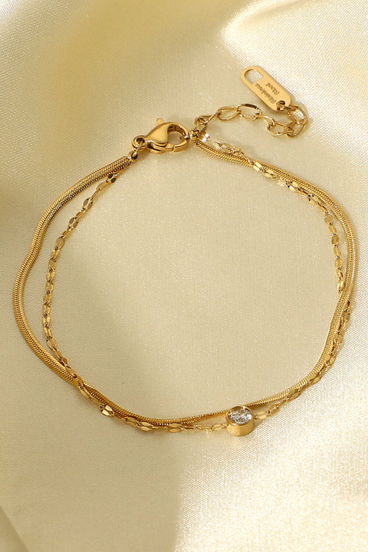 Icing on the Cake Rhinestone Double-Layered Bracelet - Gold / One Size - Women’s Jewelry - Bracelets - 2 - 2024