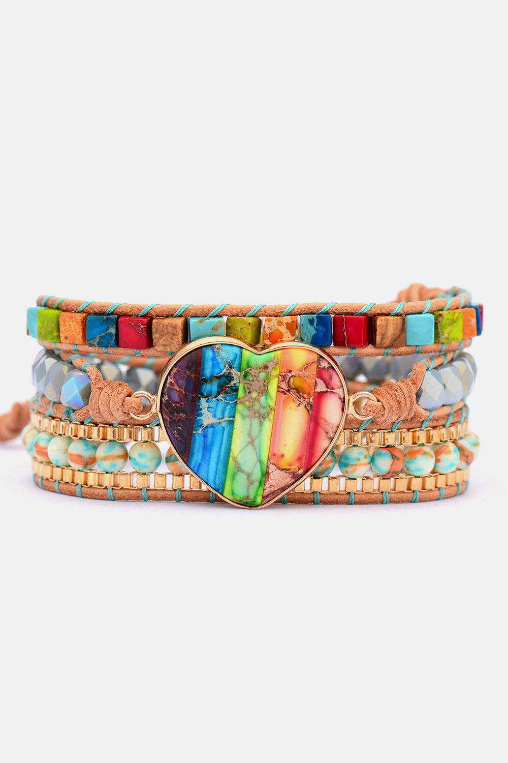 Imperial Jasper & Crystal Layered Bracelet - Multicolor / One Size - Women’s Jewelry - Bracelets - 1 - 2024