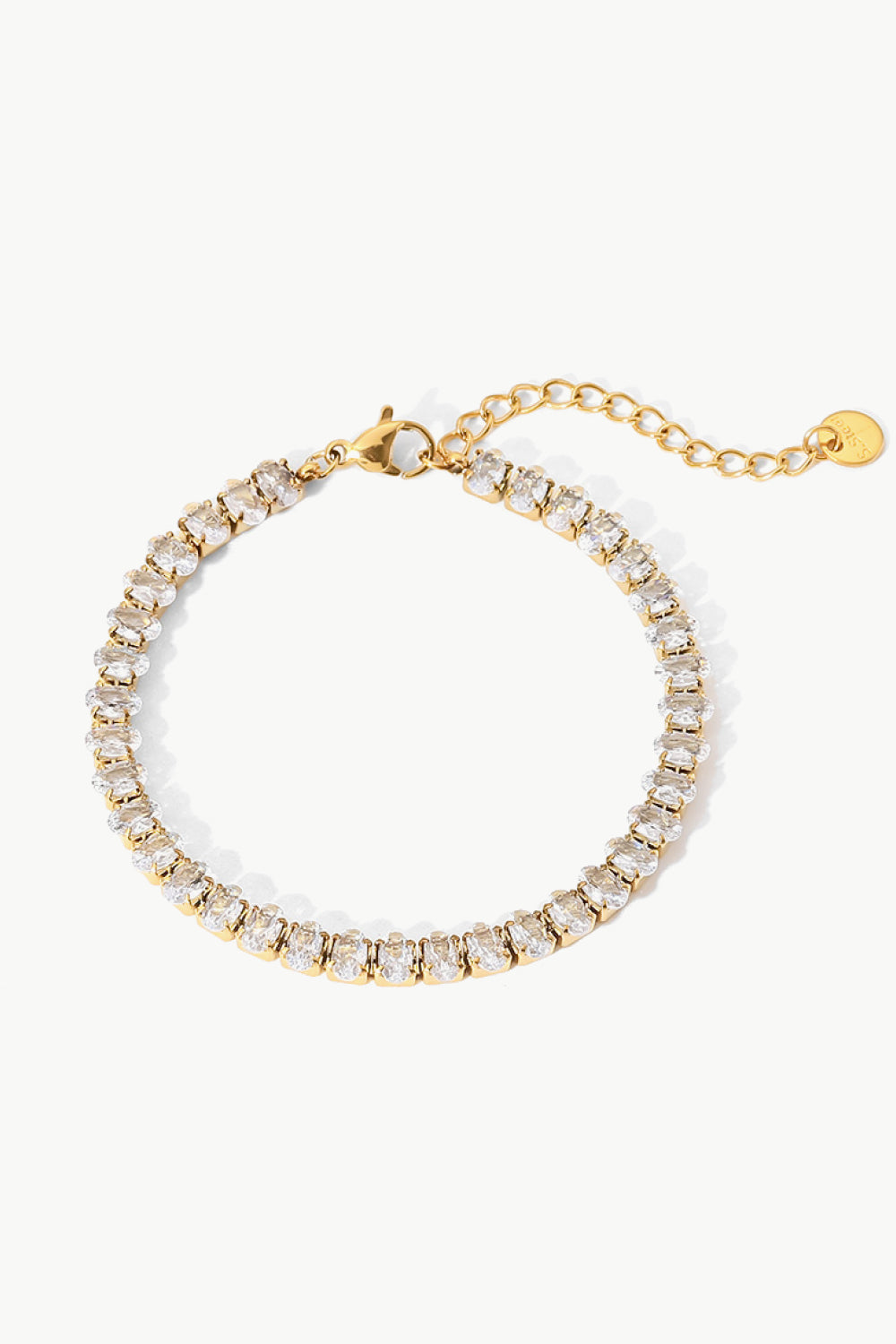 Inlaid Zircon 18K Gold Plated Bracelet - Gold / One Size - Women’s Jewelry - Bracelets - 2 - 2024