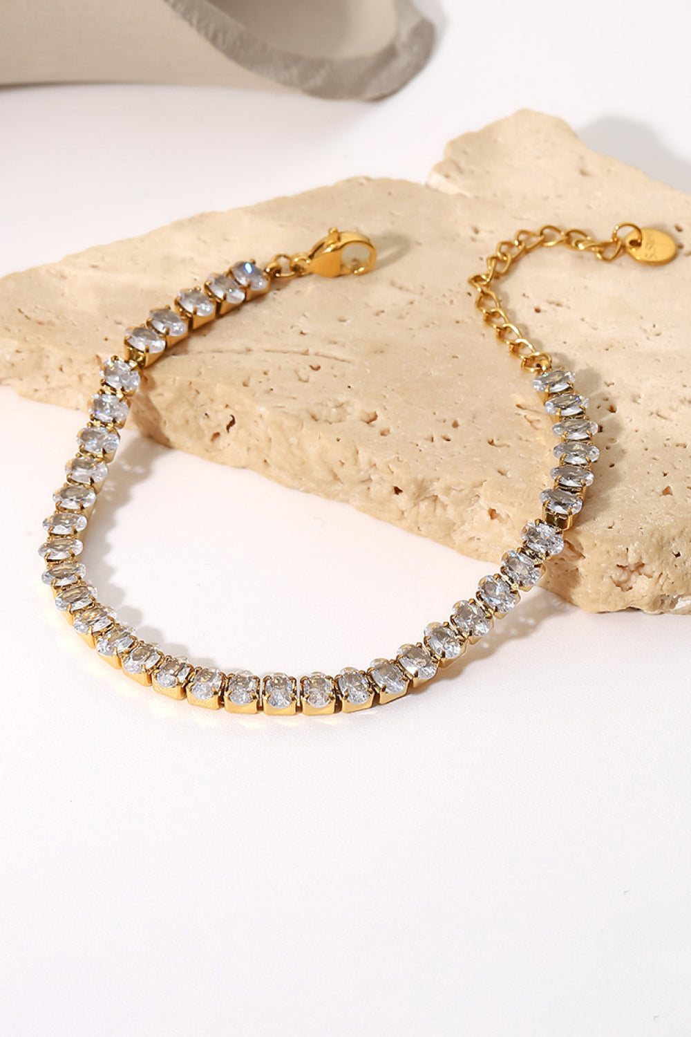 Inlaid Zircon 18K Gold Plated Bracelet - Gold / One Size - Women’s Jewelry - Bracelets - 1 - 2024