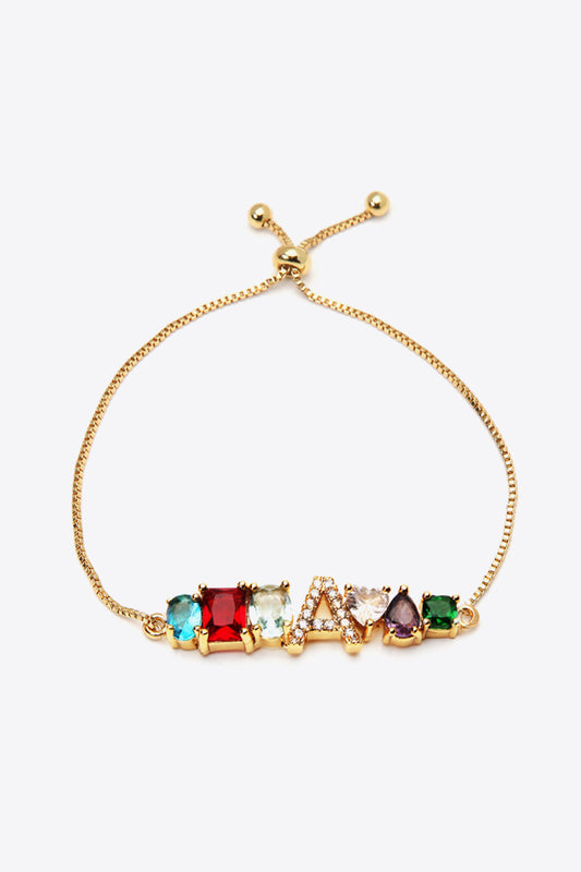 A to J Zircon Bracelet - A / One Size - Women’s Jewelry - Bracelets - 1 - 2024