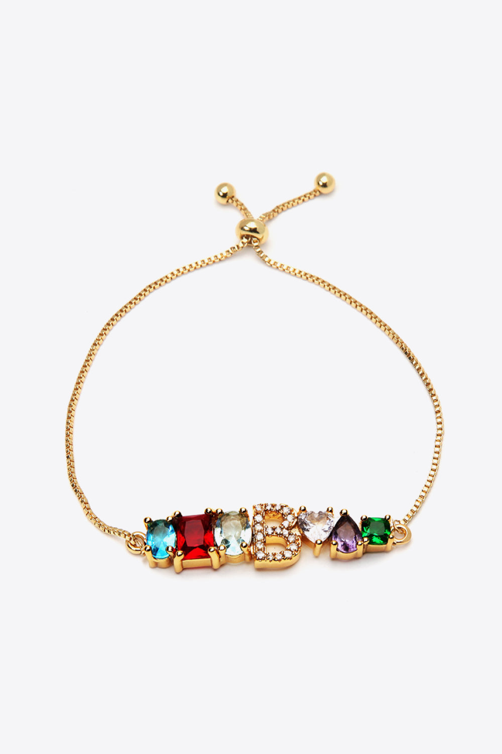 A to J Zircon Bracelet - B / One Size - Women’s Jewelry - Bracelets - 4 - 2024