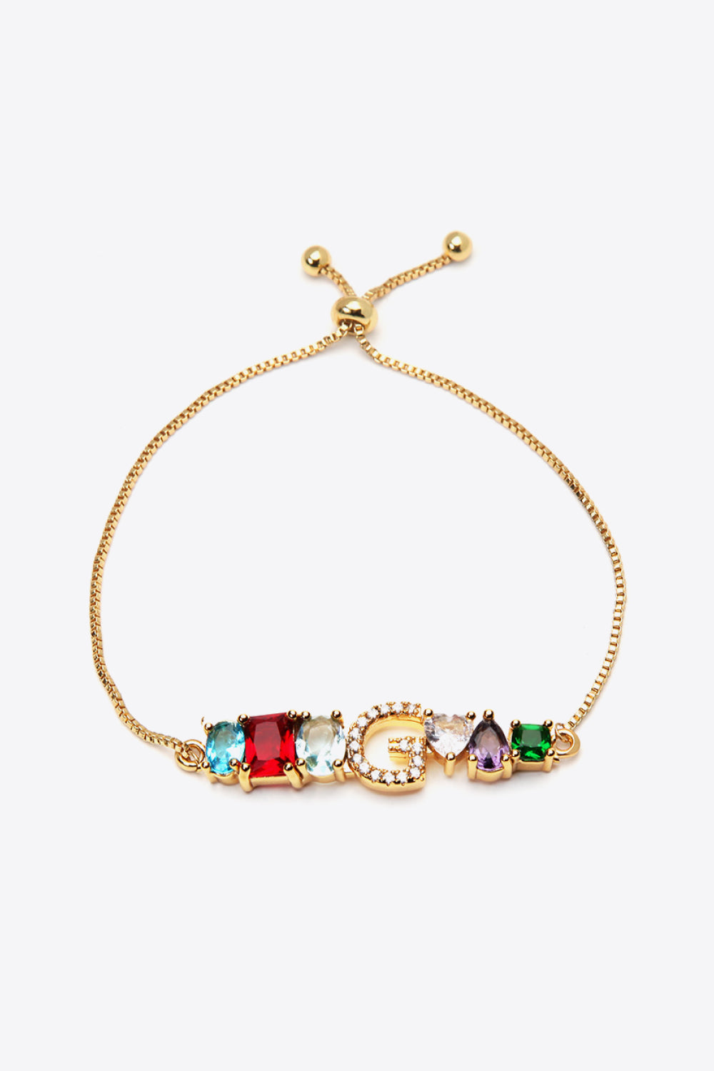 A to J Zircon Bracelet - G / One Size - Women’s Jewelry - Bracelets - 19 - 2024
