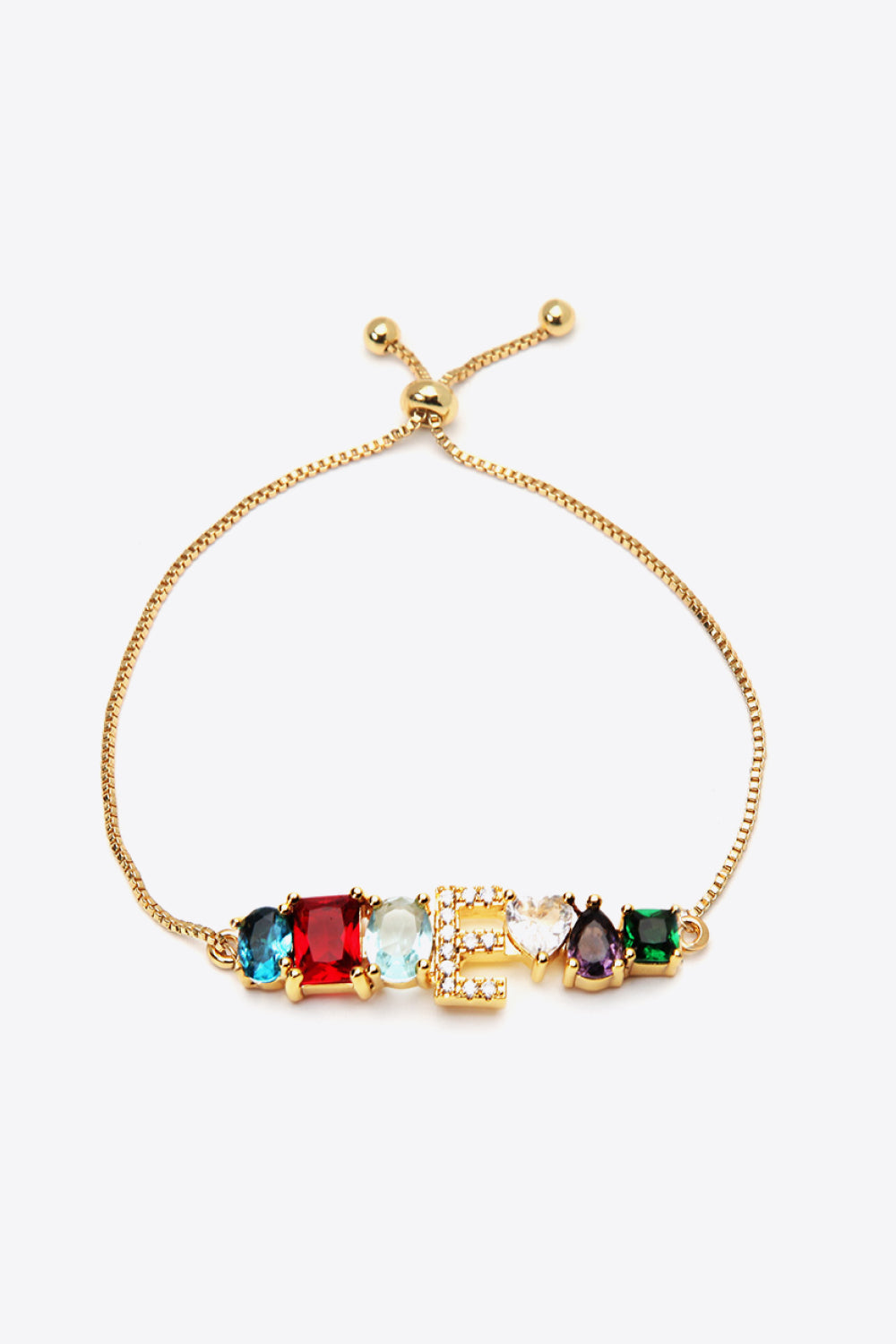 A to J Zircon Bracelet - E / One Size - Women’s Jewelry - Bracelets - 13 - 2024