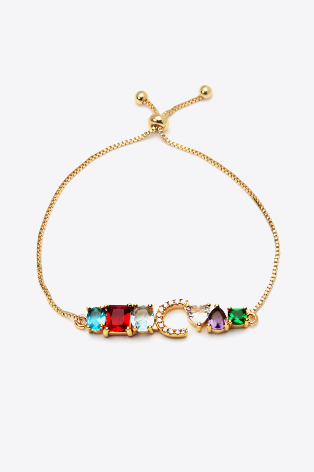 A to J Zircon Bracelet - C / One Size - Women’s Jewelry - Bracelets - 7 - 2024