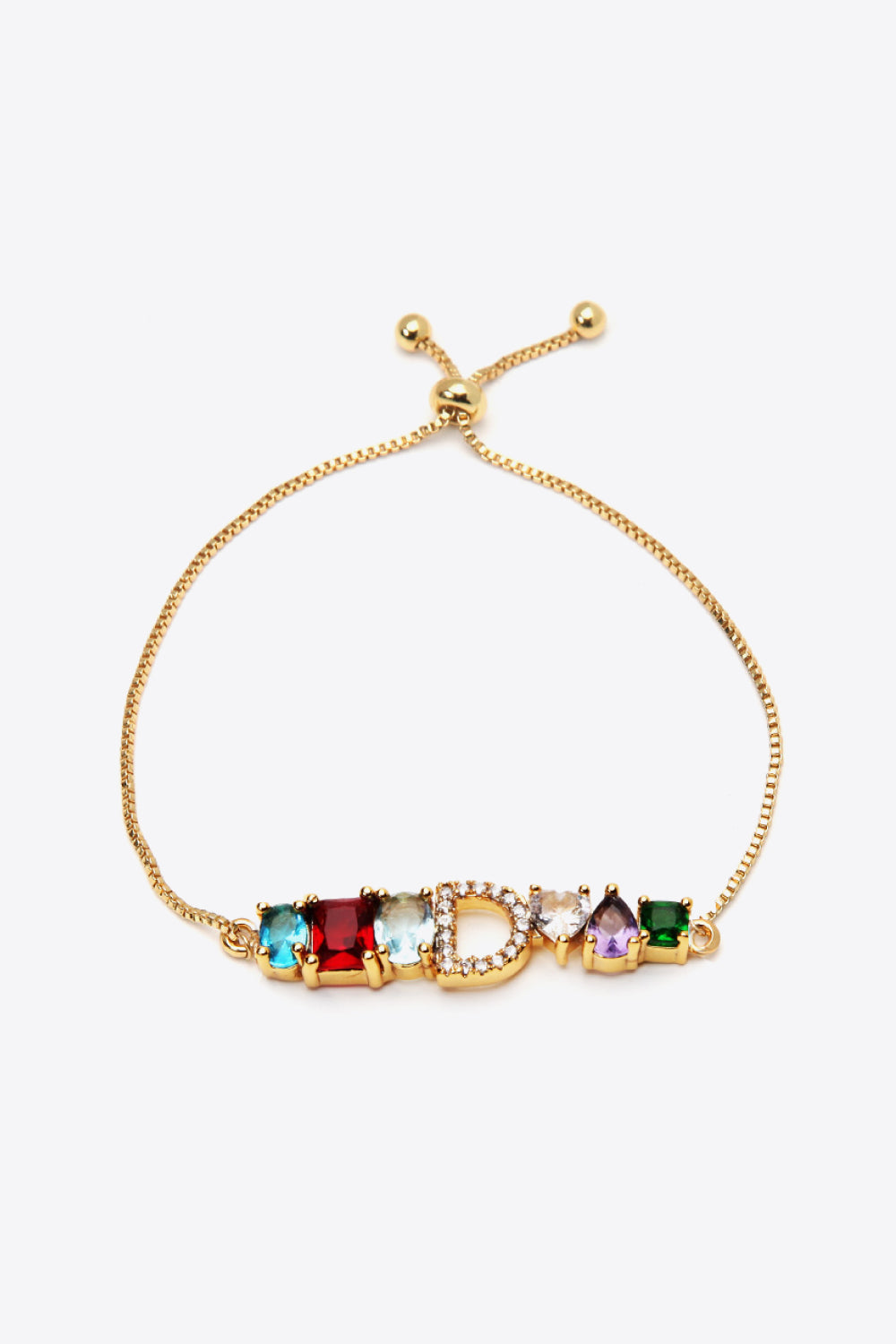 A to J Zircon Bracelet - D / One Size - Women’s Jewelry - Bracelets - 10 - 2024