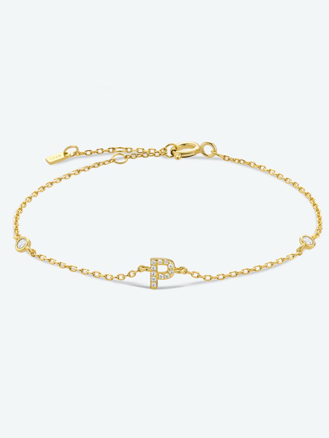 L To P Zircon 925 Sterling Silver Bracelet - P-Gold / One Size - Women’s Jewelry - Bracelets - 25 - 2024