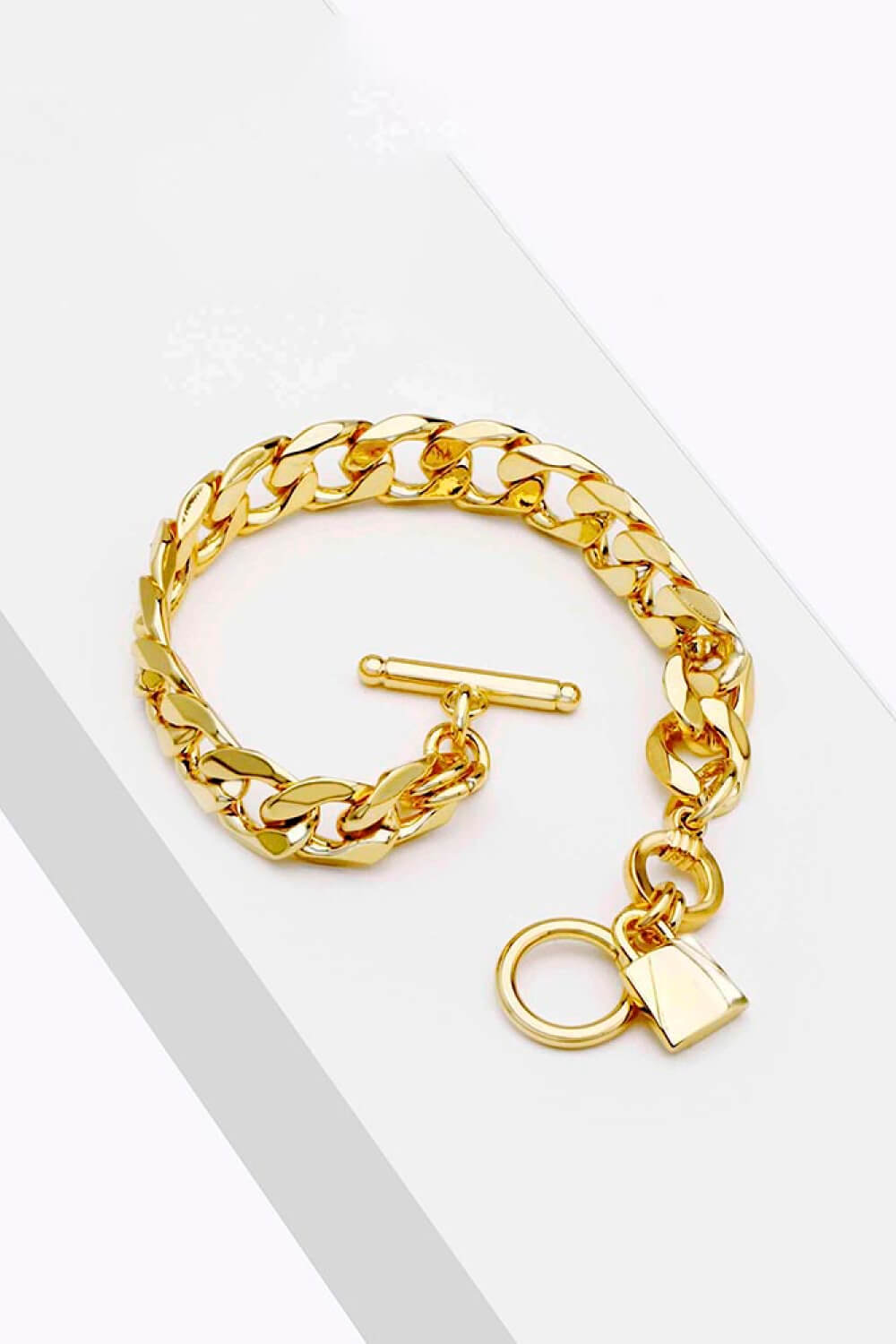 Lock Charm Toggle Clasp Bracelet - Gold / One Size - Women’s Jewelry - Bracelets - 1 - 2024