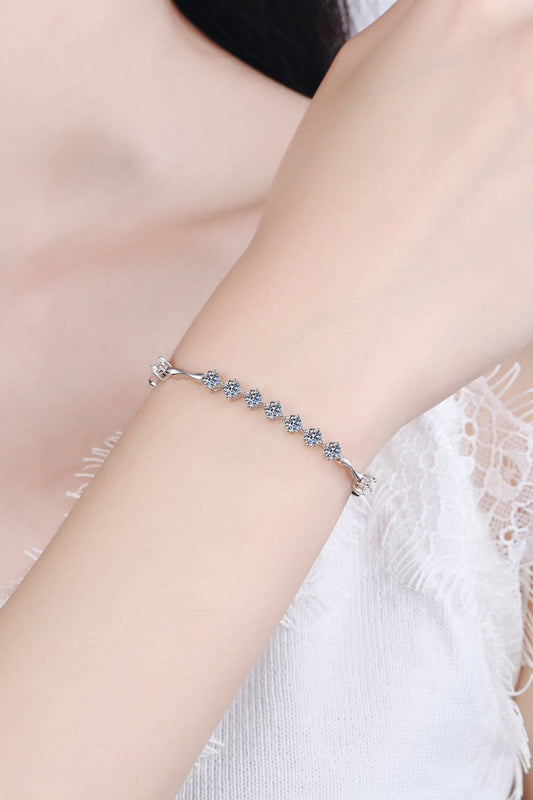 Moissanite 925 Sterling Silver Bracelet - Silver / One Size - Women’s Jewelry - Bracelets - 1 - 2024