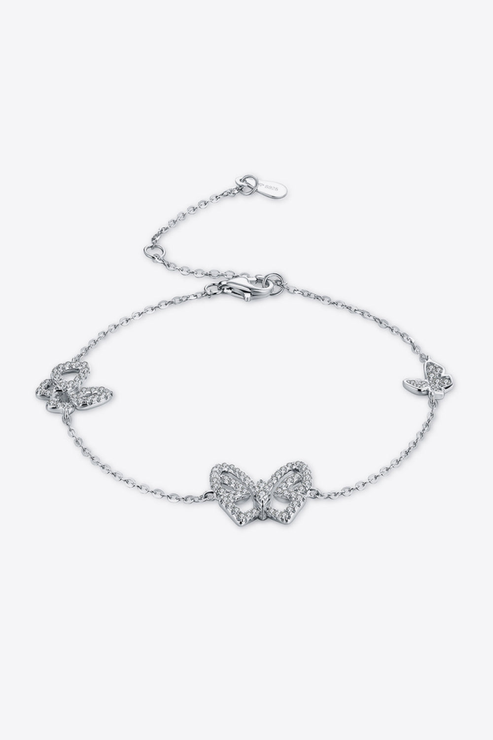 Moissanite Butterfly Shape Bracelet - Silver / One Size - Women’s Jewelry - Bracelets - 1 - 2024