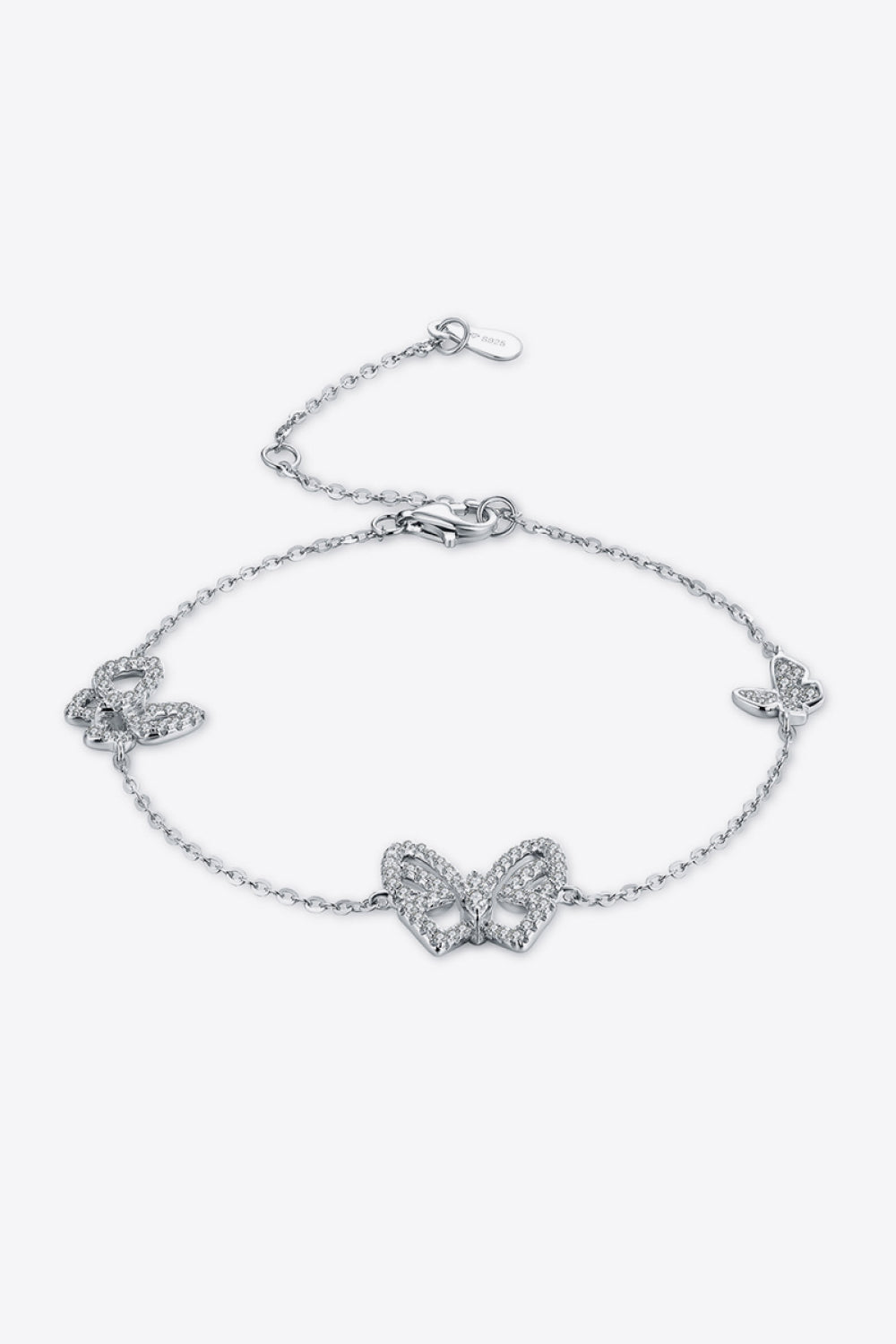 Moissanite Butterfly Shape Bracelet - Silver / One Size - Women’s Jewelry - Bracelets - 6 - 2024