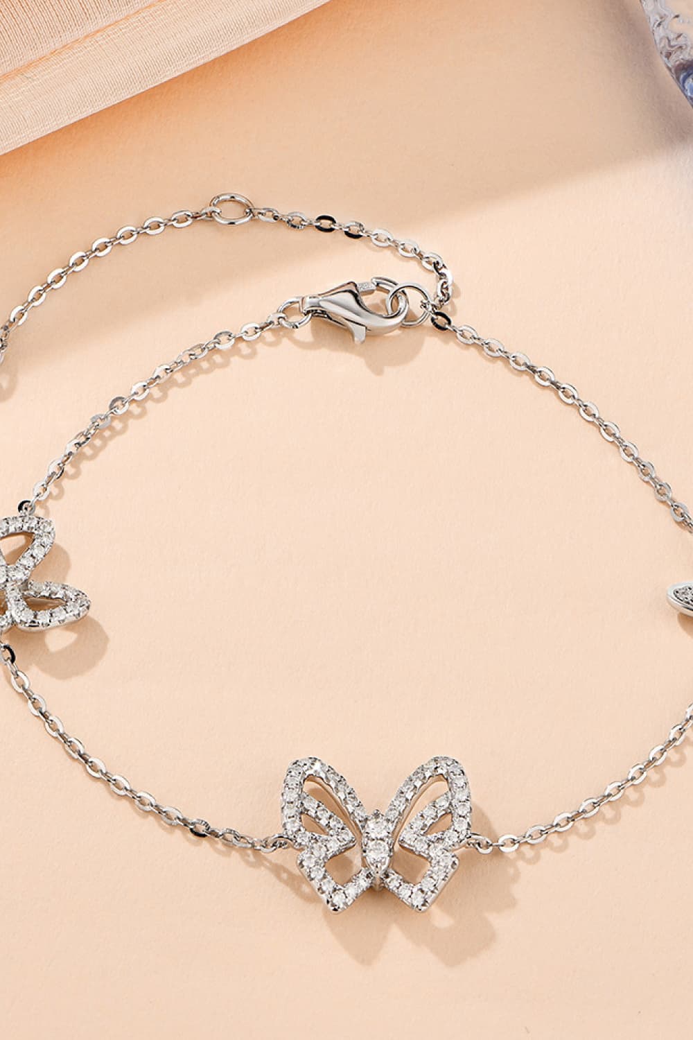 Moissanite Butterfly Shape Bracelet - Silver / One Size - Women’s Jewelry - Bracelets - 2 - 2024