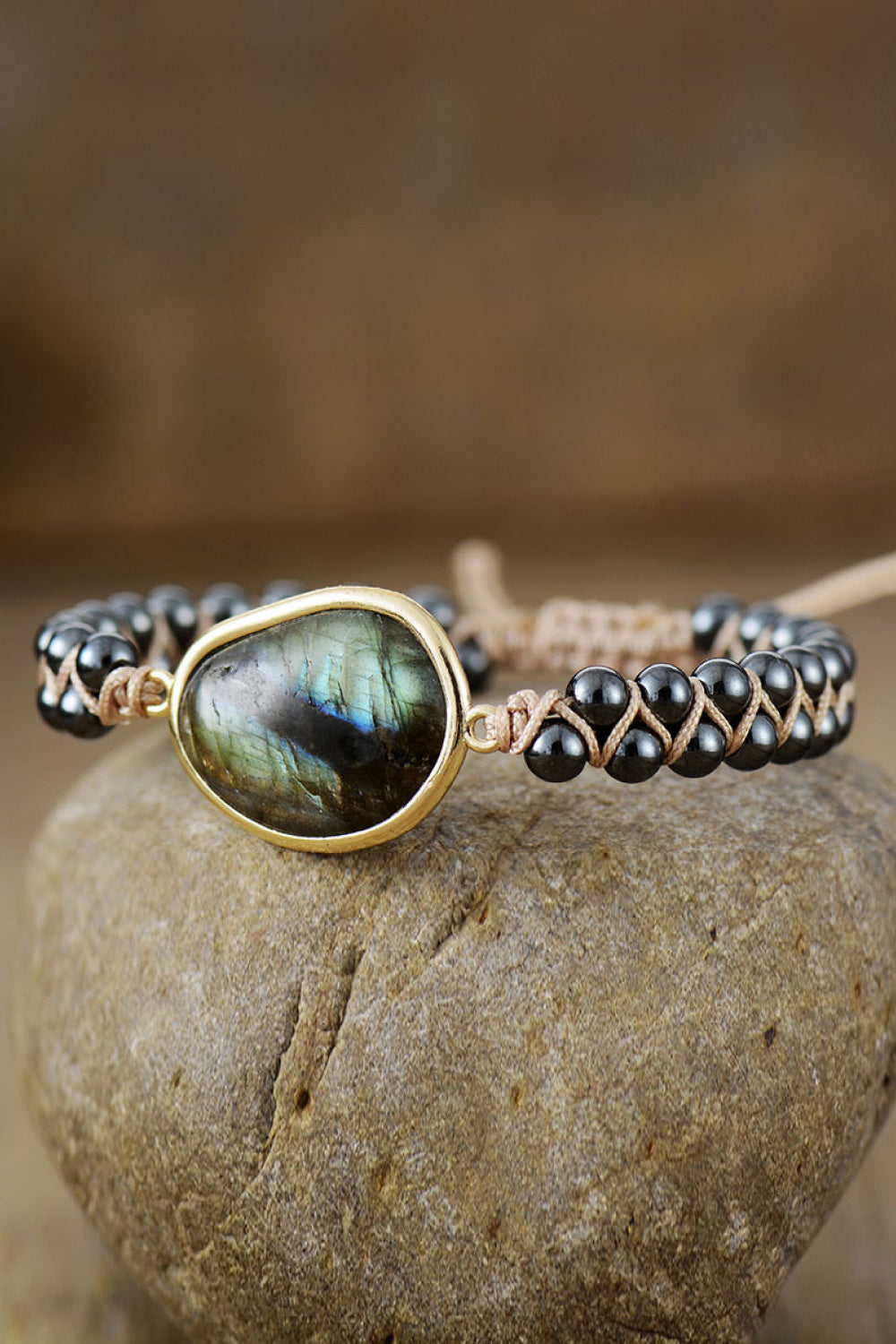 Natural Stone Beaded Bracelet - Black / One Size - Women’s Jewelry - Bracelets - 5 - 2024