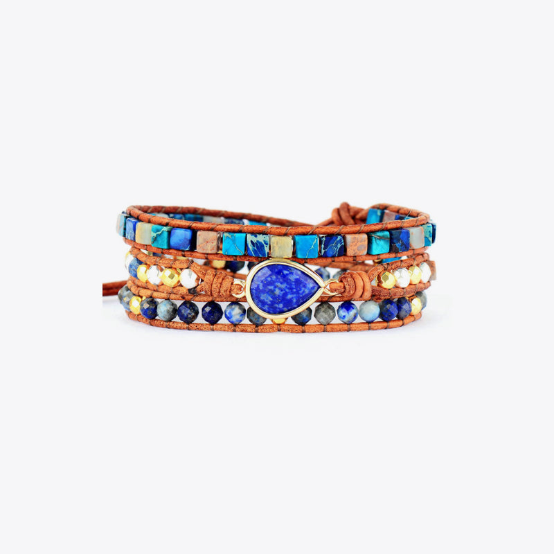 Natural Stone Layered Bracelet - Blue / One Size - Women’s Jewelry - Bracelets - 1 - 2024