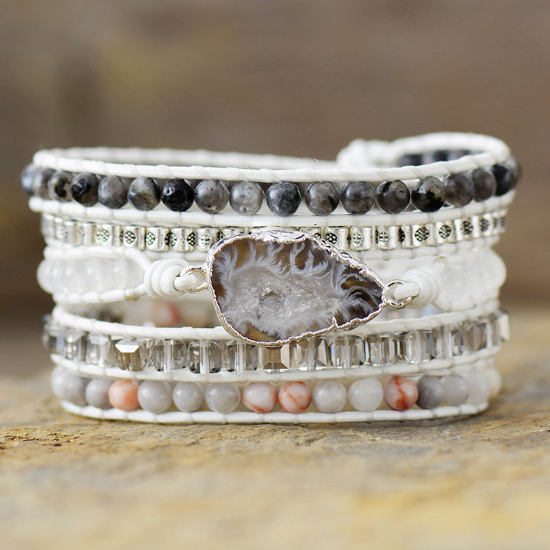 Natural Stone Layered Bracelet - White / One Size - Women’s Jewelry - Bracelets - 1 - 2024