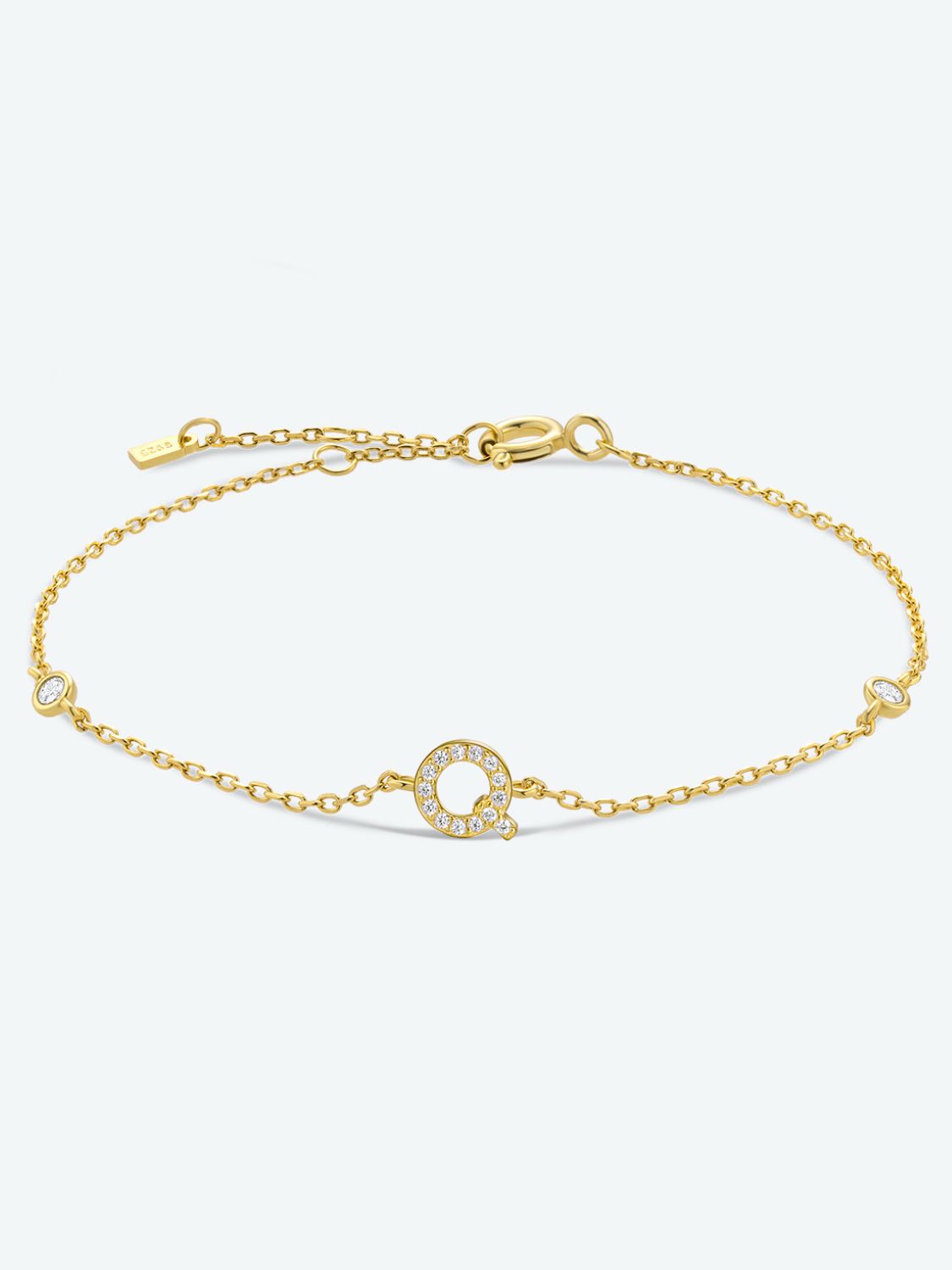 Q To U Zircon 925 Sterling Silver Bracelet - Q/Gold / One Size - Women’s Jewelry - Bracelets - 1 - 2024