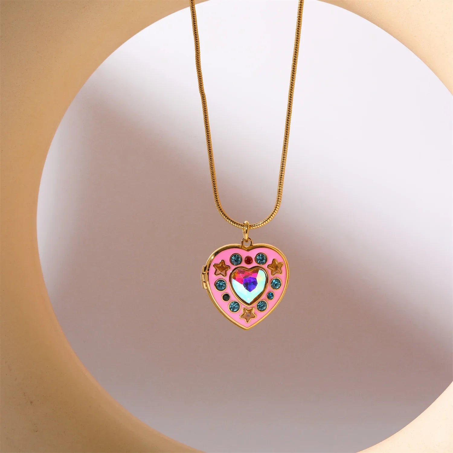 Rose Quartz Barbie Necklace Jewelry - Red / 40cm / Gold - Women’s Jewelry - Necklaces - 9 - 2024