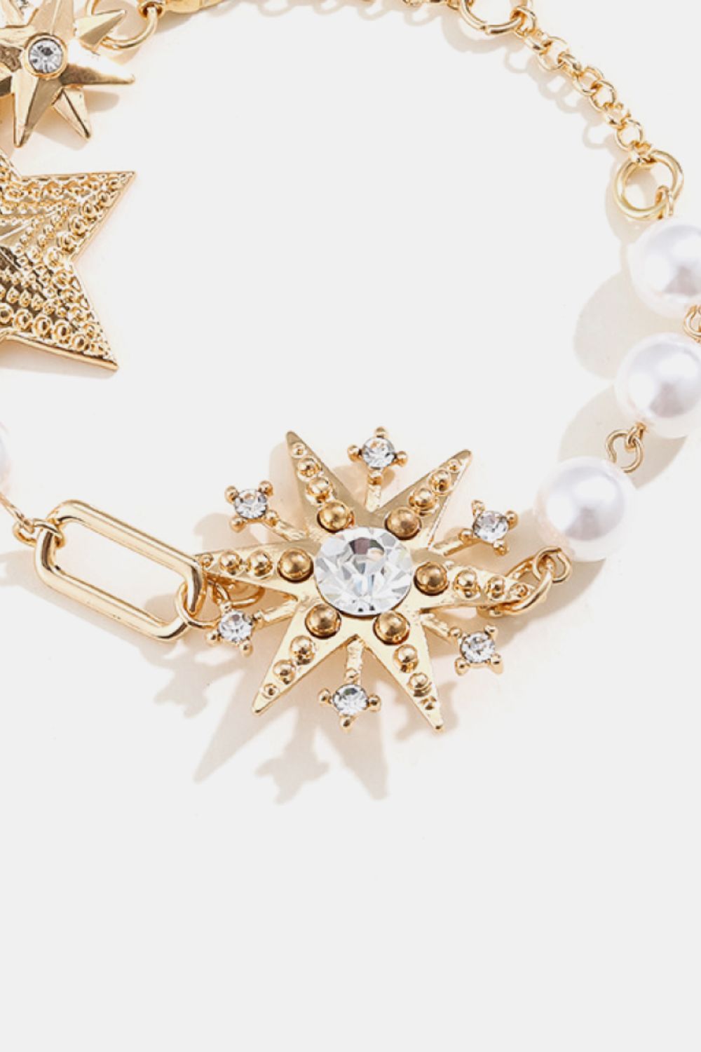 Synthetic Pearl Star Shape Alloy Bracelet - Gold / One Size - Women’s Jewelry - Bracelets - 3 - 2024