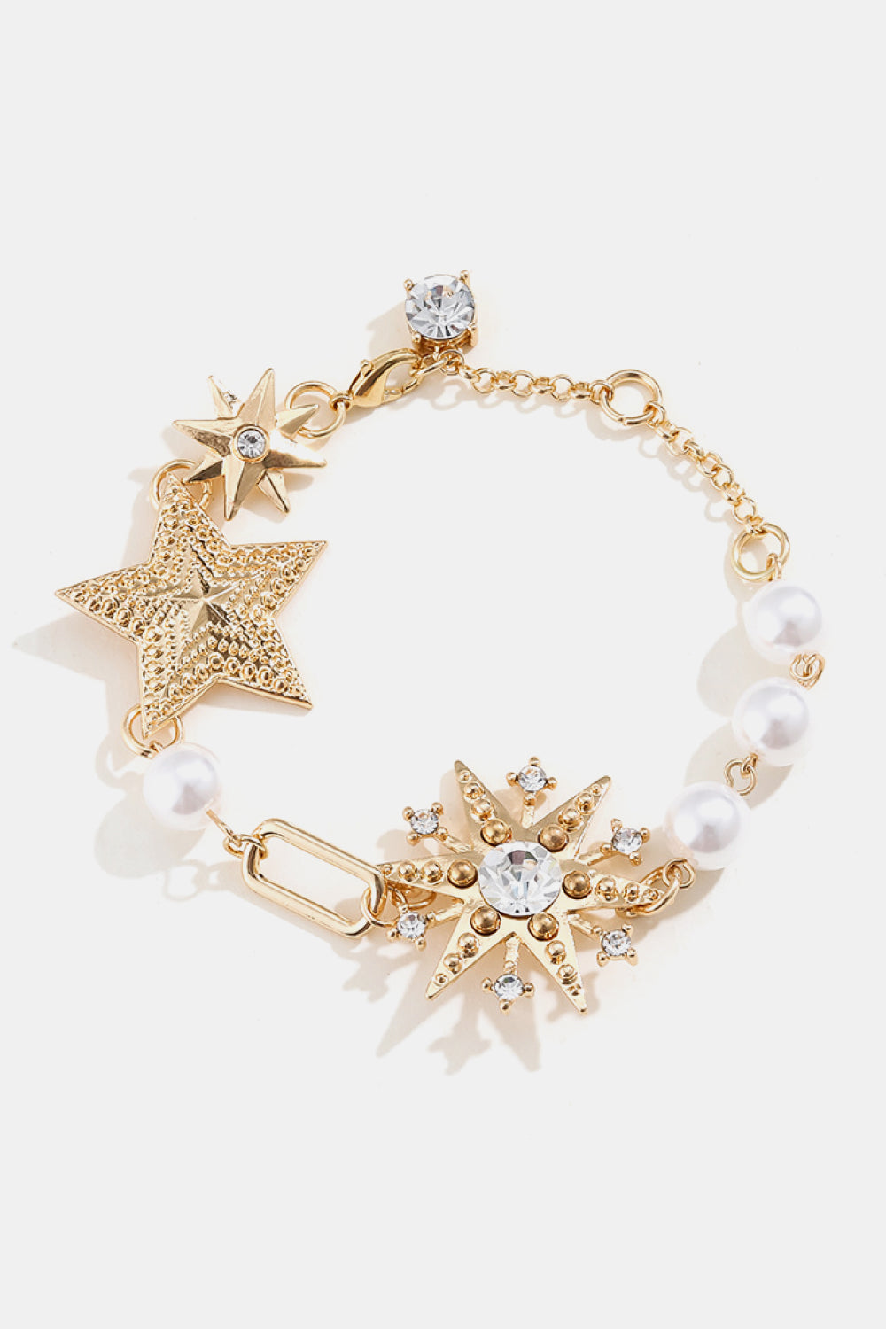 Synthetic Pearl Star Shape Alloy Bracelet - Gold / One Size - Women’s Jewelry - Bracelets - 1 - 2024