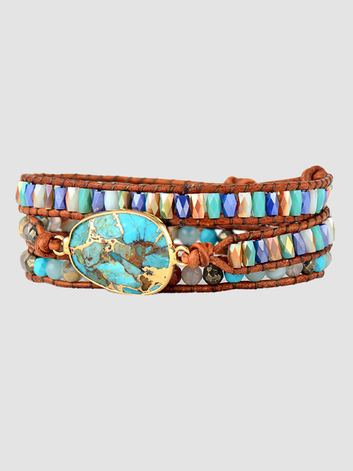 Triple-Layer Natural Stone Bracelet - Blue / One Size - Women’s Jewelry - Bracelets - 4 - 2024