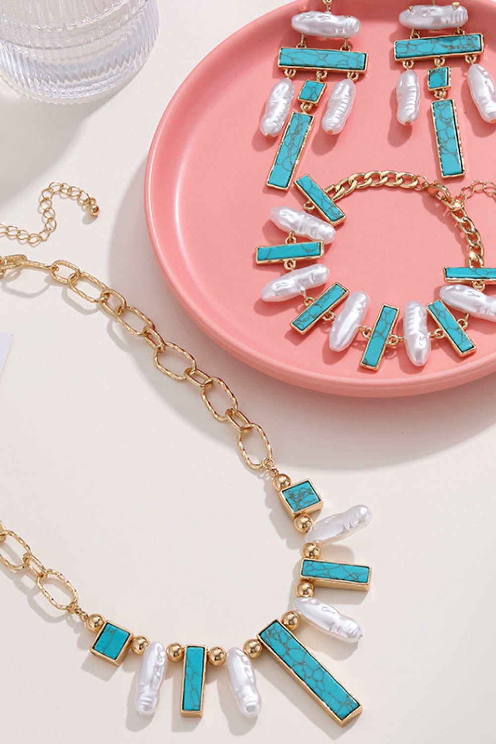 Turquoise Alloy Bracelet - Gold / One Size - Women’s Jewelry - Bracelets - 3 - 2024