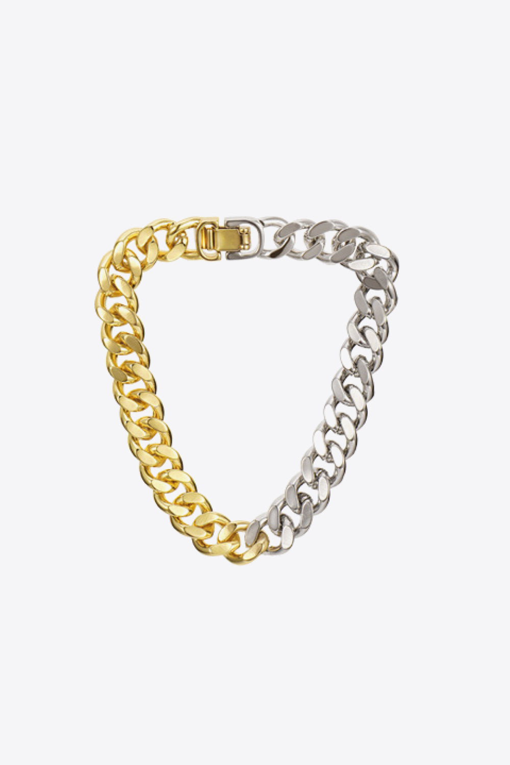 Two-Tone Chunky Chain Bracelet - Multi / One Size - Women’s Jewelry - Bracelets - 5 - 2024