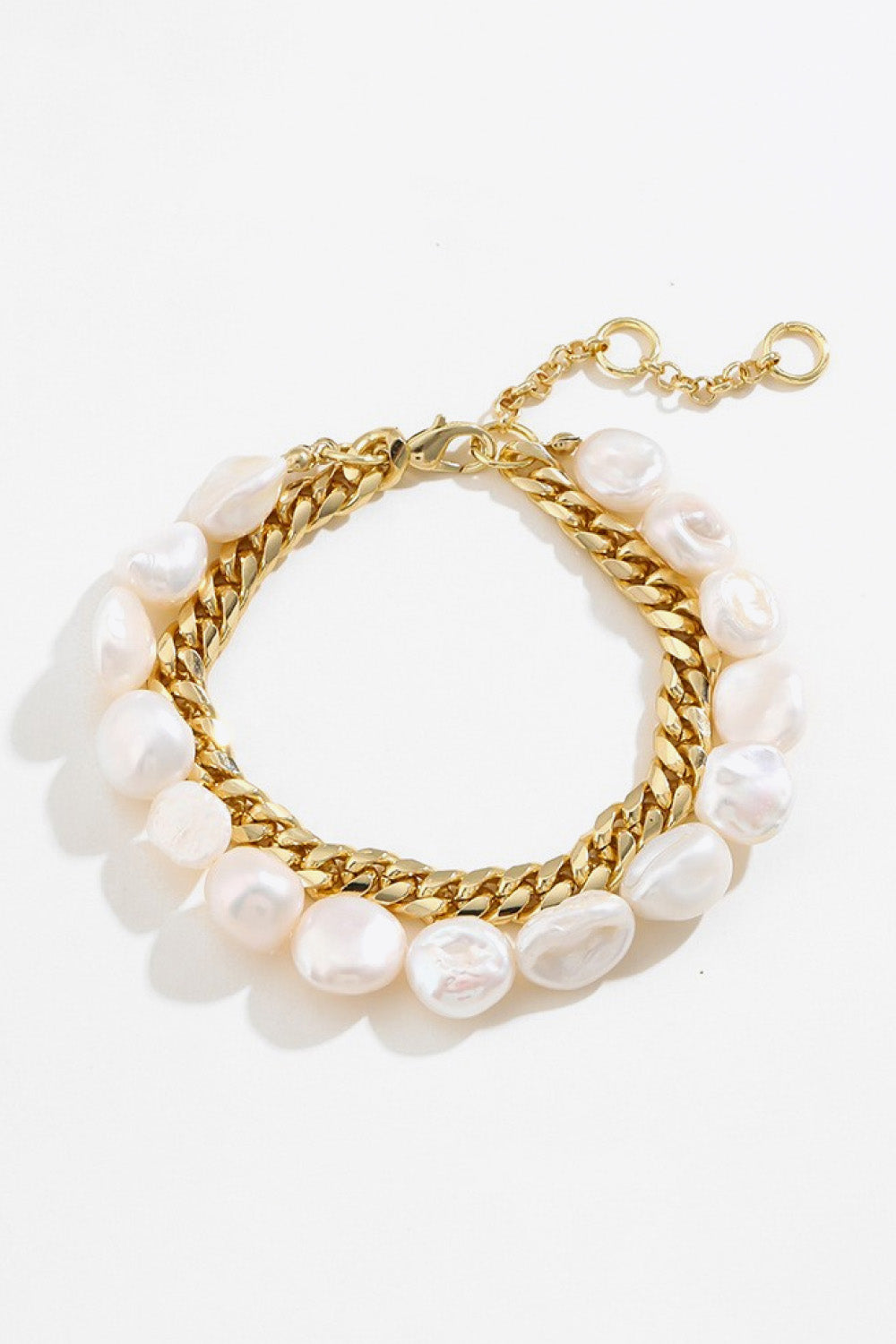 Two-Tone Double-Layered Bracelet - Gold / One Size - Women’s Jewelry - Bracelets - 1 - 2024